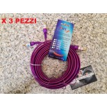 Kit 3 Coppie RCA 2 CANALI IMPACT IP 1500 5 M Cavo Doppia Schermatura auto